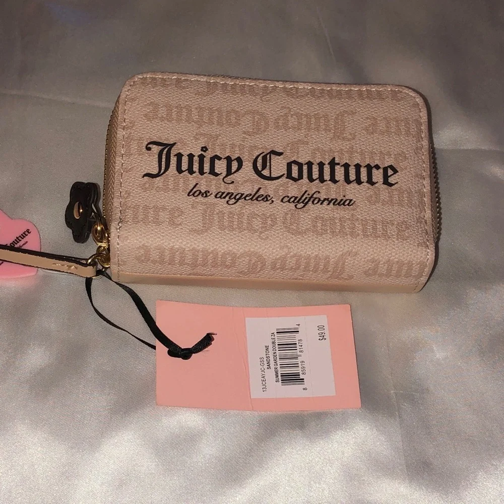 Juicy Couture Sandstone Summer Garden Double Medium ZA Wallet Flower Charm NWT